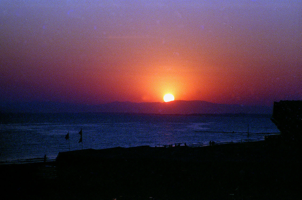 01.08.1990 | Aspendos | Sonnenuntergang überm Meer